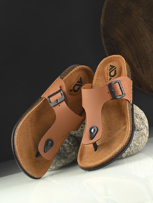 men tan toe separator sandal - 21853596 - Very Small Image - 1