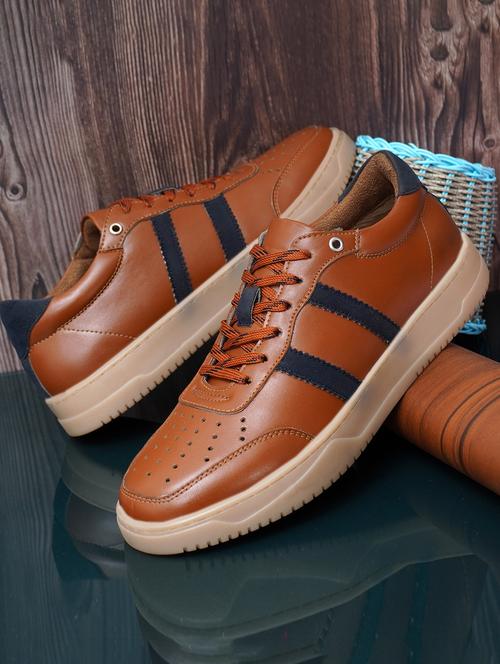 men tan lace up sneaker - 21853741 - Very Small Image - 1