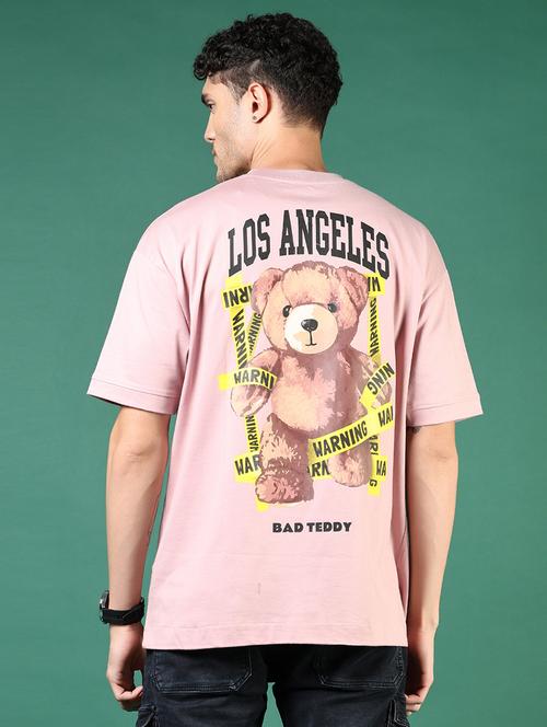 men peach printed short sleeve regular fit t-shirt - 21853838 - Very Small Image - 1