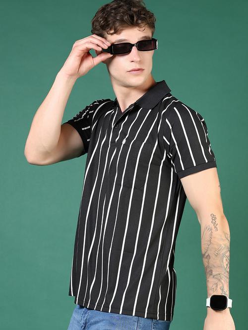 men striped short sleeve slim fit polo t-shirt - 21853866 - Very Small Image - 1