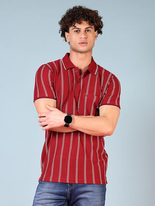 men striped short sleeve slim fit polo t-shirt - 21853869 - Very Small Image - 1