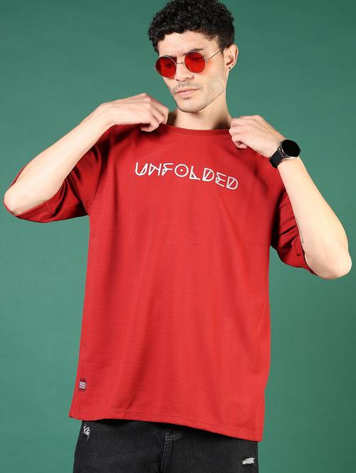 men red typographic short sleeve regular fit t-shirt - 21853874 - Very Small Image - 1