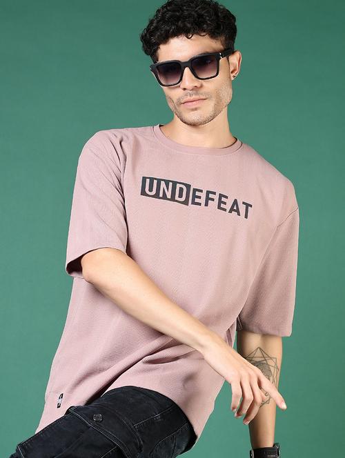 men mauve typographic short sleeve regular fit t-shirt - 21853875 - Very Small Image - 1