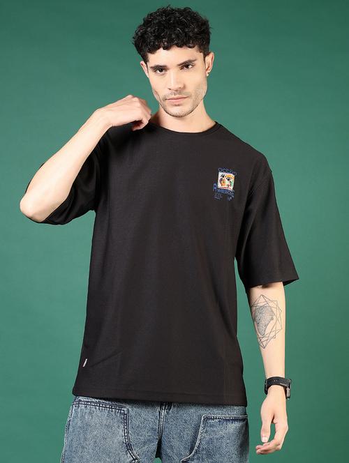 men black typographic short sleeve regular fit t-shirt - 21853877 - Very Small Image - 1