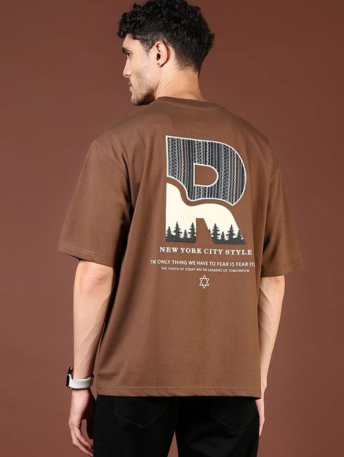 men front & back print round neck regular fit t-shirt - 21853941 - Very Small Image - 1