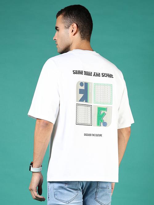 men front & back print round neck regular fit t-shirt - 21853975 - Very Small Image - 1