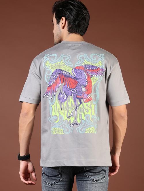 men grey printed short sleeve regular fit t-shirt - 21853993 - Very Small Image - 1