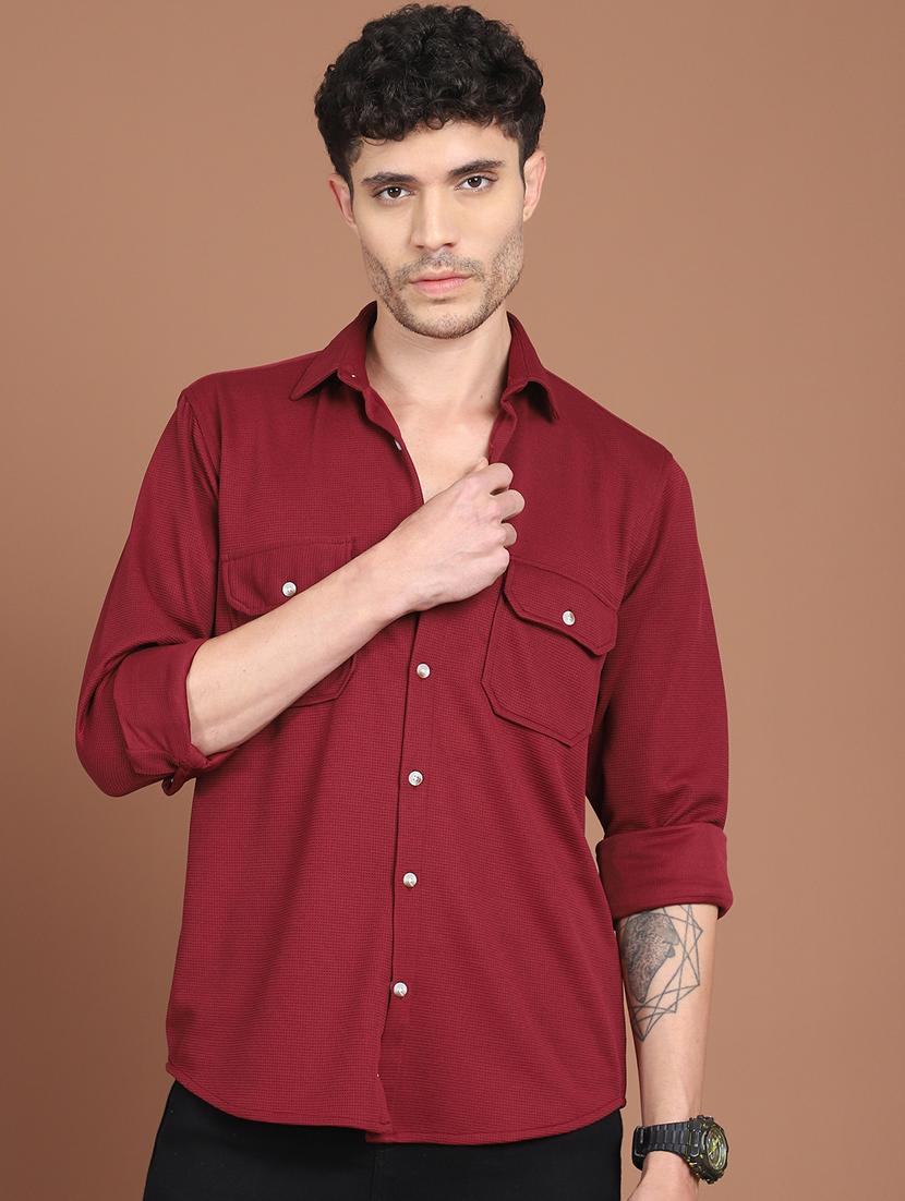 men solid long sleeve regular fit casual shirt - 21854083 - Standard Image - 0