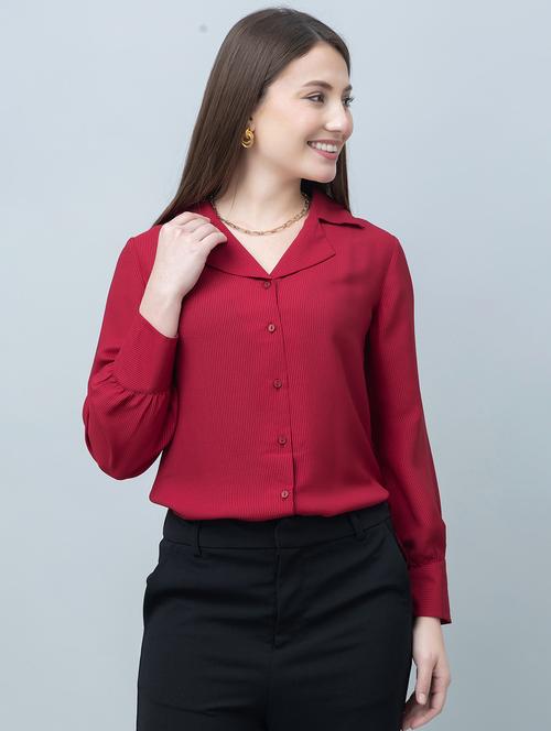women solid collared long sleeves regular shirt - 21854168 - Very Small Image - 1