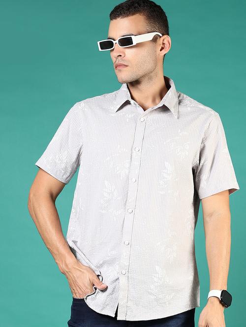 men printed short sleeve regular fit casual shirt - 21854301 - Very Small Image - 1