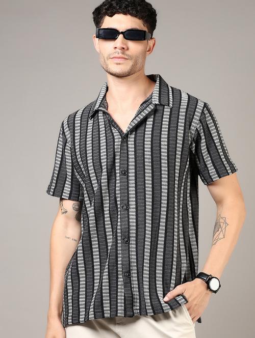 men striped short sleeve regular fit casual shirt - 21854306 - Very Small Image - 1