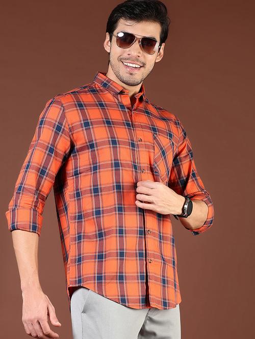 Men Checkered Collared Long Sleeve Shirt - 21854321 - Very Small Image - 1