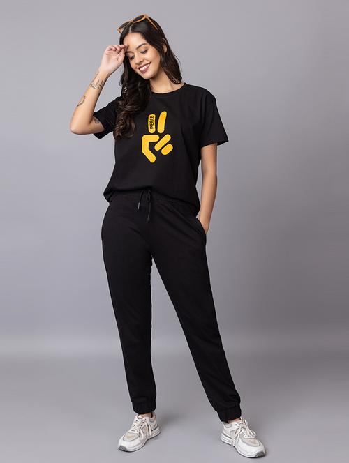 women printed t-shirt and jogger co-ord set - 21854365 - Very Small Image - 1