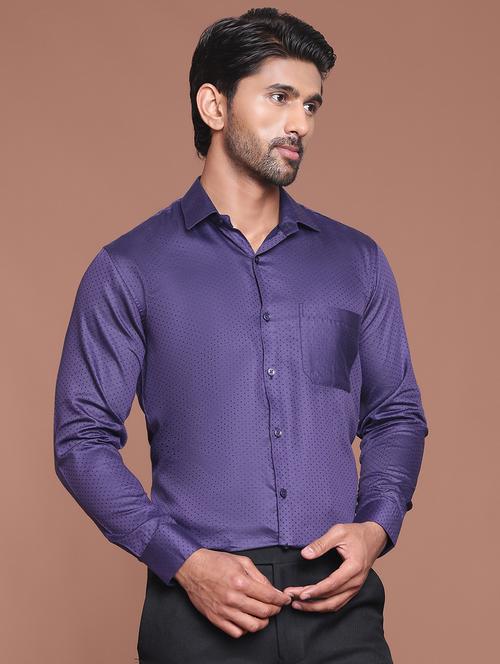 men polka dot long sleeve slim fit formal shirt - 21855052 - Very Small Image - 1