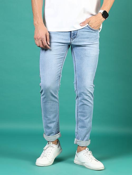men washed mid rise full length denim jeans - 21855284 - Very Small Image - 1
