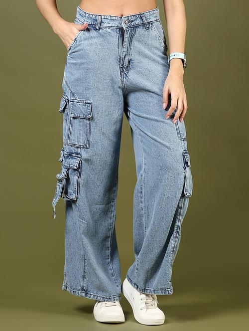 women solid mid rise relaxed fit cargo - 21862408 - Very Small Image - 1