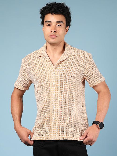 men self design short sleeve regular fit casual shirt - 21863109 - Very Small Image - 1