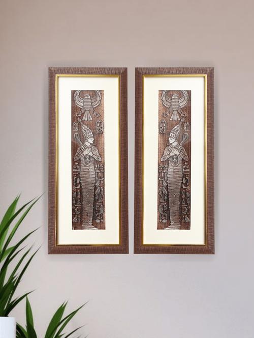 egyptian king pharaoh goddess nekhbet embossed foil painting - 21866056 - Very Small Image - 1