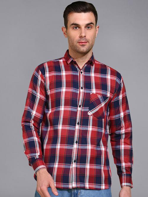 men checked long sleeve regular fit casual shirt  - 21866513 - Very Small Image - 1