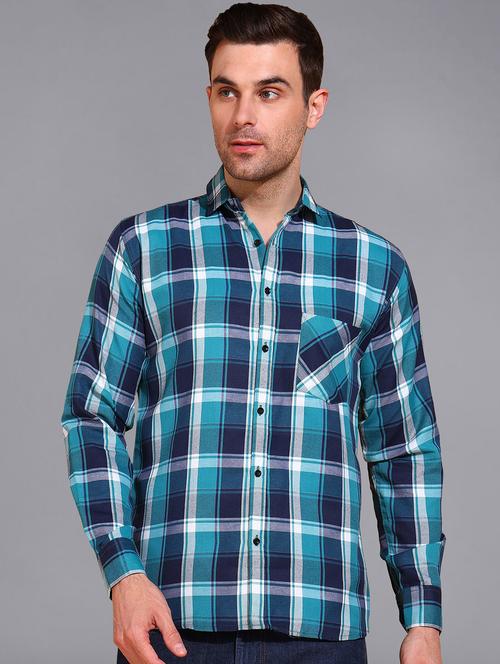 men checked long sleeve regular fit casual shirt  - 21866514 - Very Small Image - 1