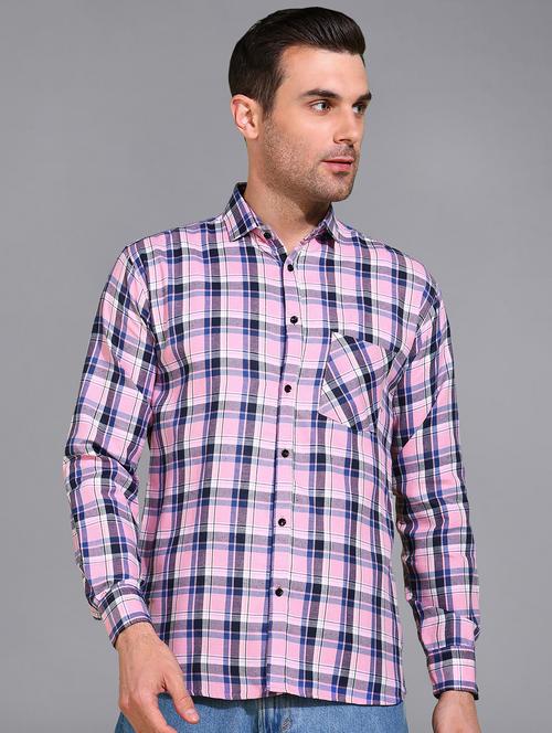 men checked long sleeve regular fit casual shirt  - 21866517 - Very Small Image - 1
