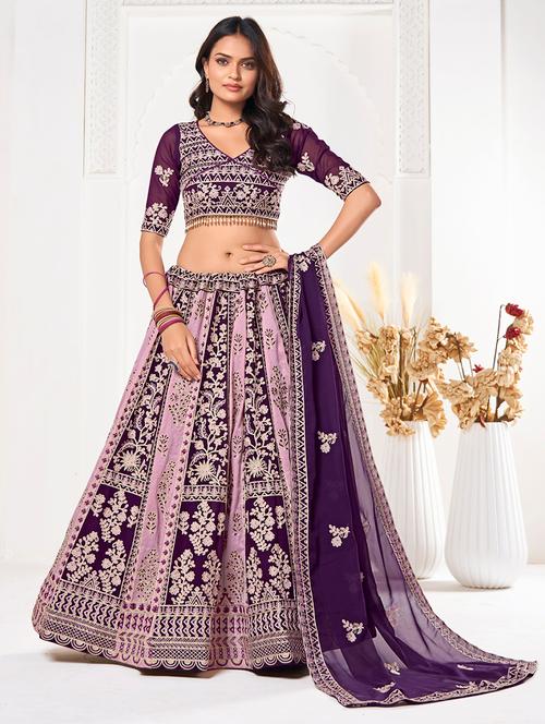 women flared semi stitched lehenga choli with dupatta set - 21867350 - Very Small Image - 1