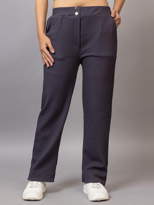 women solid mid rise straight trouser - 21869853 - Very Small Image - 1