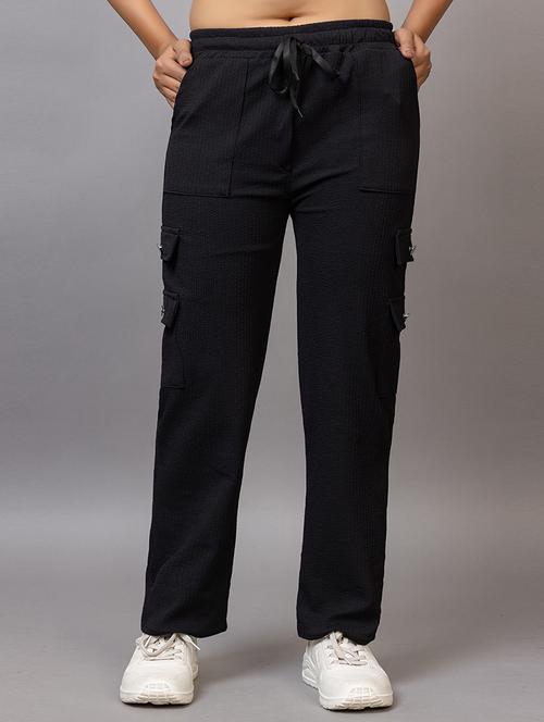 women solid mid rise regular fit cargo - 21869858 - Very Small Image - 1