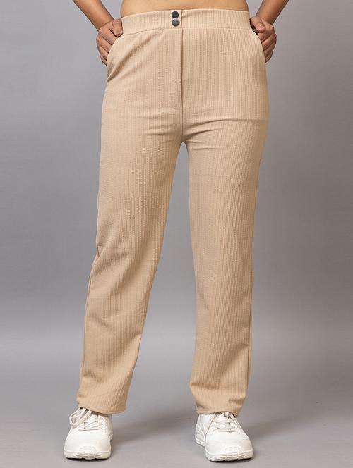 women solid mid rise straight trouser - 21869864 - Very Small Image - 1