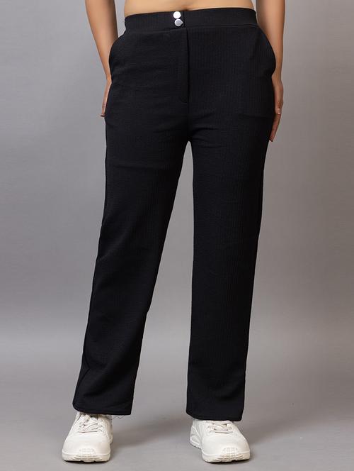 women solid mid rise straight trouser - 21869878 - Very Small Image - 1