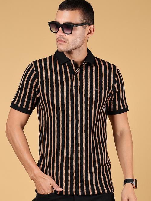 men striped short sleeve slim fit polo t-shirt - 21871579 - Very Small Image - 1