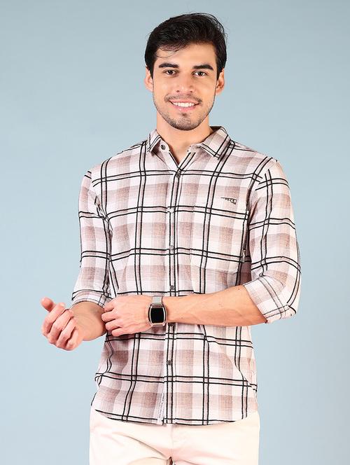 men checkered long sleeve regular fit casual shirt - 21871703 - Very Small Image - 1