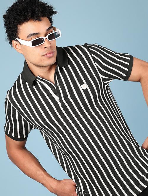 men striped short sleeve slim fit polo t-shirt - 21871892 - Very Small Image - 1