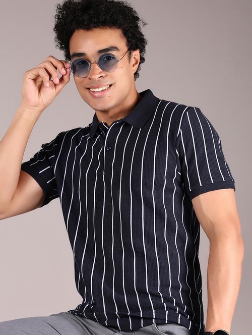men striped short sleeve regular fit polo t-shirt - 21872042 - Very Small Image - 1