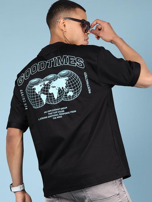 men front & back print round neck regular fit t-shirt - 21872109 - Very Small Image - 1