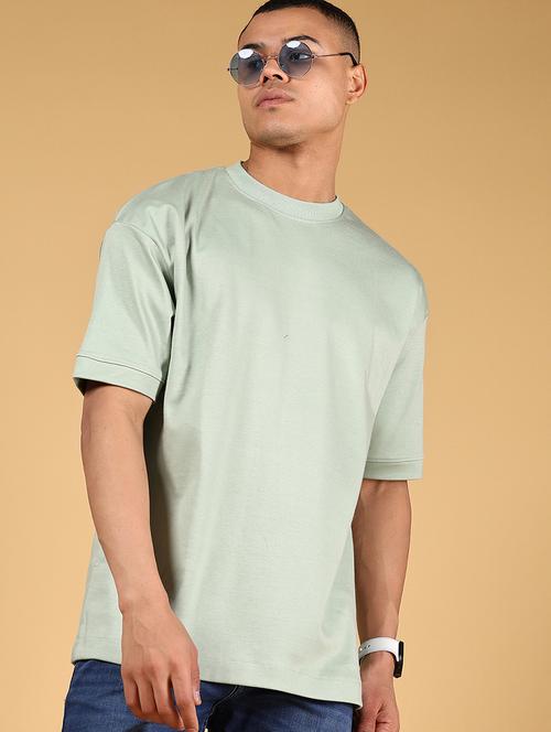 men solid short sleeve oversized t-shirt - 21872519 - Very Small Image - 1