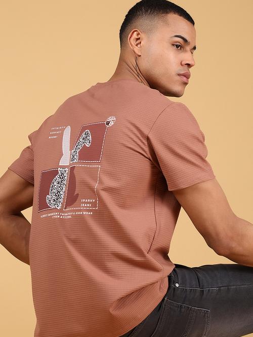 men front & back print round neck regular fit t-shirt - 21872669 - Very Small Image - 1