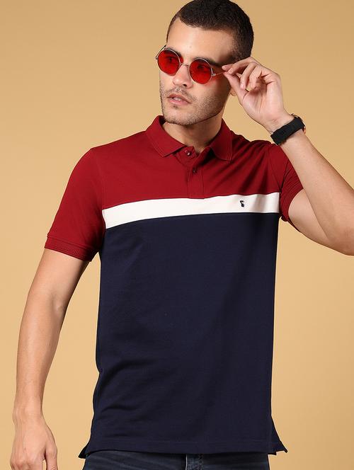 men color block short sleeve regular fit polo t-shirt - 21872722 - Very Small Image - 1