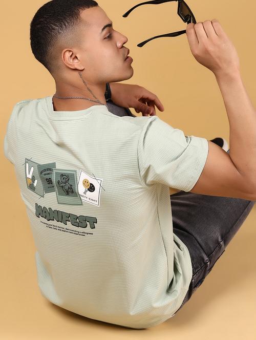 men front & back print round neck regular fit t-shirt - 21872732 - Very Small Image - 1