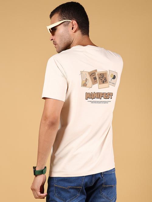 men front & back print round neck regular fit t-shirt - 21872733 - Very Small Image - 1