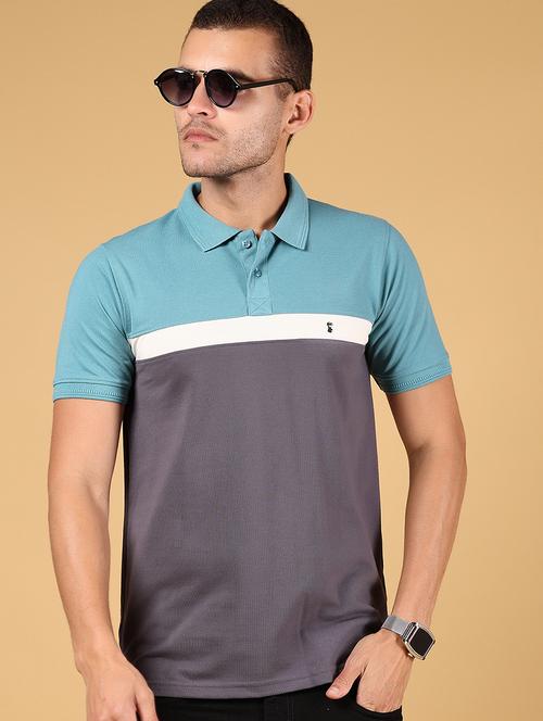 men color block short sleeve regular fit polo t-shirt - 21872770 - Very Small Image - 1