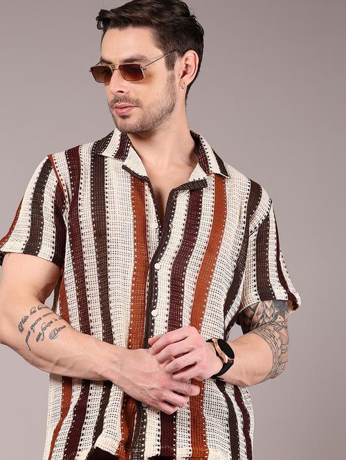 men self designed collaerd short sleeve shirt - 21872789 - Very Small Image - 1