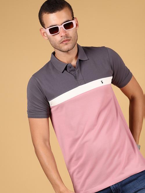 men color block short sleeve regular fit polo t-shirt - 21872792 - Very Small Image - 1