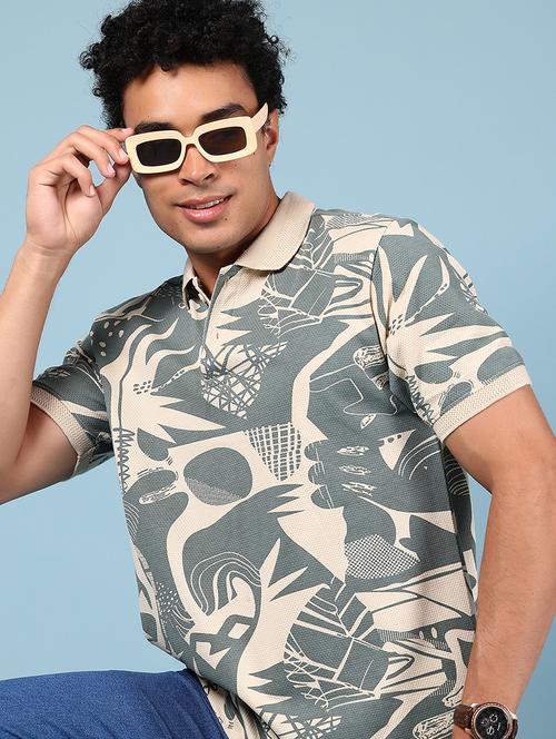 men printed short sleeve regular fit polo t-shirt - 21873013 - Very Small Image - 1