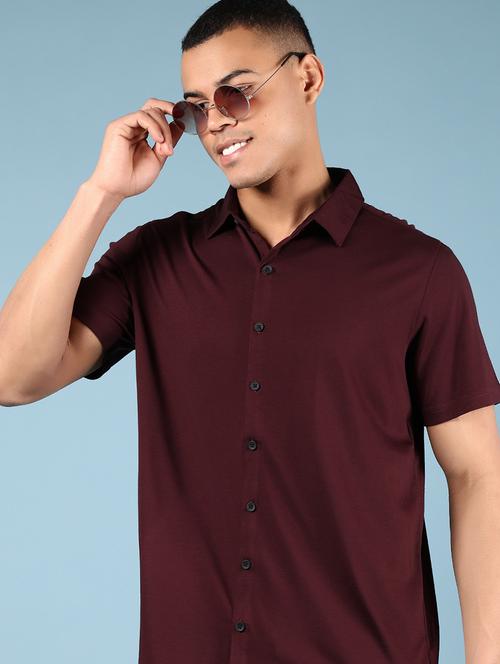 men solid short sleeve regular fit casual shirt - 21873022 - Very Small Image - 1
