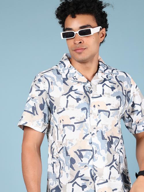 men printed short sleeve regular fit casual shirt - 21873045 - Very Small Image - 1