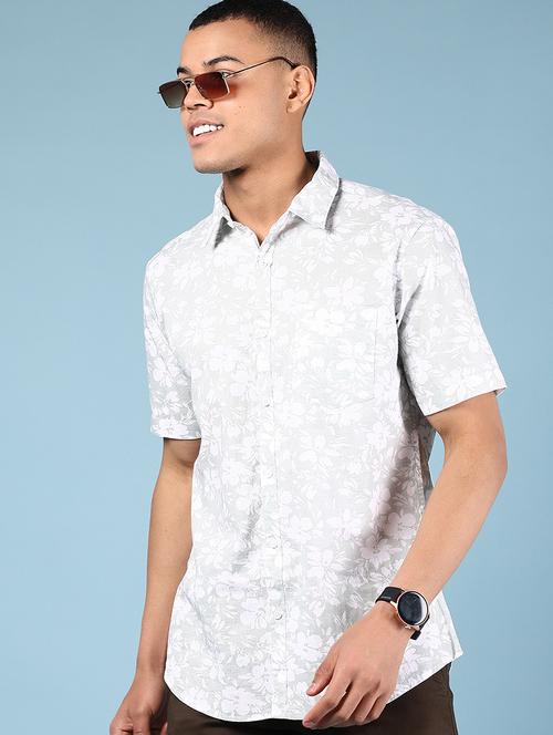 men printed short sleeve regular fit casual shirt - 21873097 - Very Small Image - 1