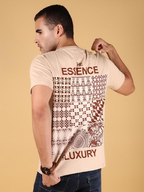 men front & back print round neck regular fit t-shirt - 21873145 - Very Small Image - 1