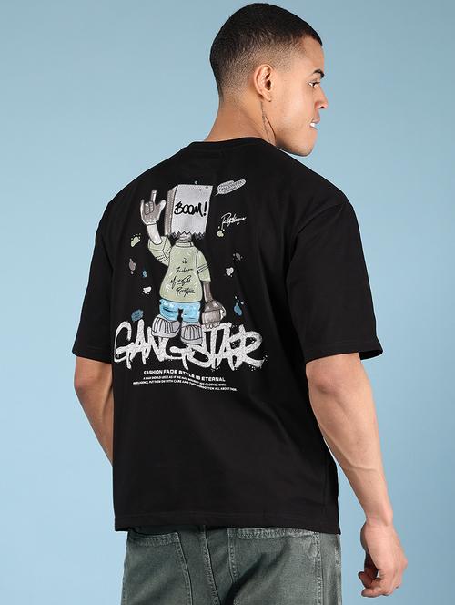 men front & back print round neck regular fit t-shirt - 21873147 - Very Small Image - 1