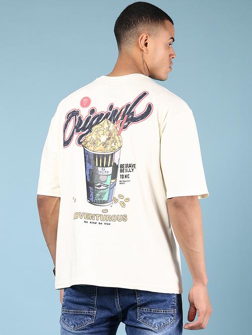 men front & back print round neck regular fit t-shirt - 21873148 - Very Small Image - 1